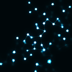 Abstract DNA, molecule structure, glowing background. Vector