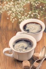 cups of coffee with sugar