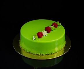 Modern mousse cake. Dessert French cuisine.