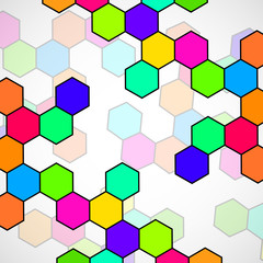 Hexagonal molecule structure of DNA. Geometric abstract background. Vector