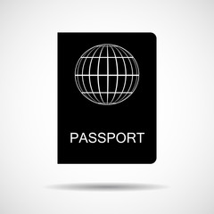 Passport vector icon. Document, personal identification, nationality