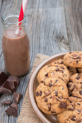 Chocolate chip cookies with cocoa