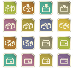 Simple icons set of box