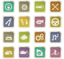 Car shop icons set