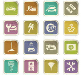Car shop icons set