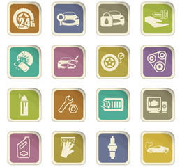 Car shop icons set