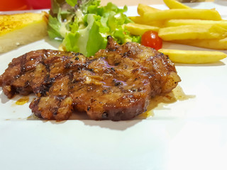 Pork steak with black pepper