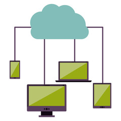 Cloud computing technology icon vector illustration graphic design