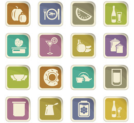 Food and kitchen icons set