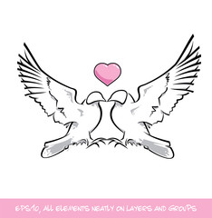 Love Birds Pink Heart