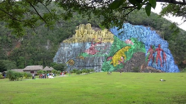 Mural de la Prehistoria in the Vinales valley (Valle de Vi&ntilde;ales). Pinar del Rio, Cuba