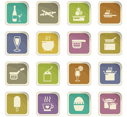 Food and kitchen icons set