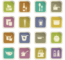 Food and kitchen icons set