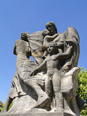 Kriegerdenkmal an der Klosterkirche in Mitterzell auf der Insel Reichenau am Bodensee, Baden-Wuerttemberg, Deutschland, Europa