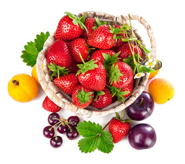 Fototapeta na wymiar Berries healthy eating fruits harvest strawberries