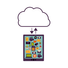 Cloud computing technology icon vector illustration graphic design