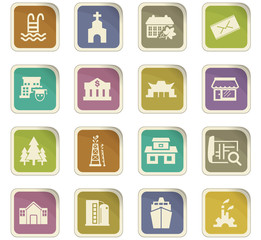 Infrastucture of the city icons set