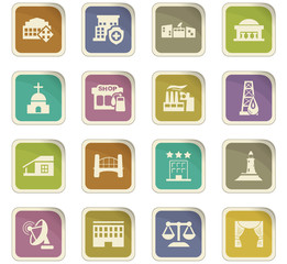 Infrastucture of the city icons set