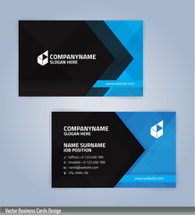 Blue and Black modern business card template, Illustration Vector 10
