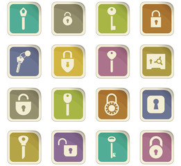Lock and Key icons set