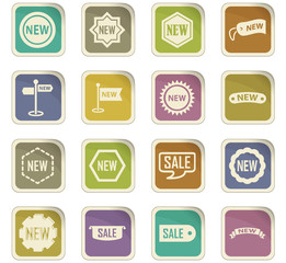New stiker and label set icons
