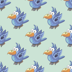 Beautiful seamless pattern with funny parrots