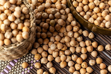 Soybean in wood bowl