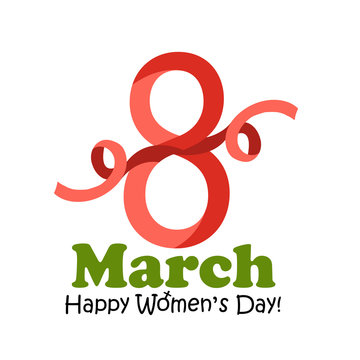 8 March Women's Day greeting card - vector illustration