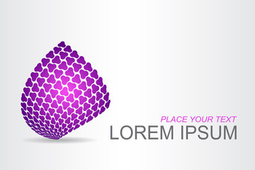 Logo stylized spherical surface with abstract shapes