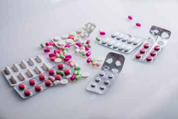 Close up of sphygmomanometer dial on white background