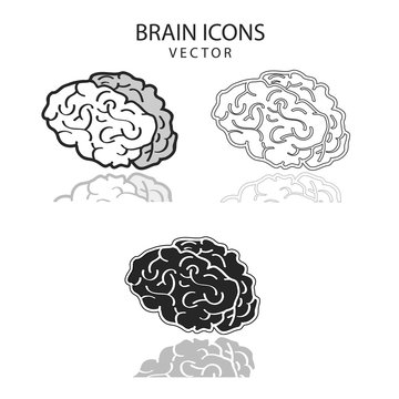 Mind vector medical brainstorm head human in three version.
