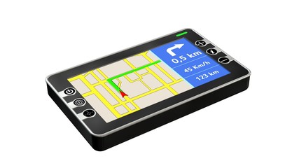 GPS Navigation device isolated on white