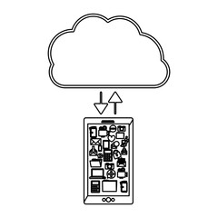 Cloud computing technology icon vector illustration graphic design