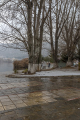 Stone pavement during a rainy day in the magnificent city of Kas - 136320004
