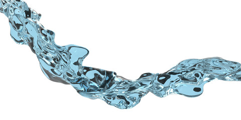 Water Blue splash on isolated on white Background
