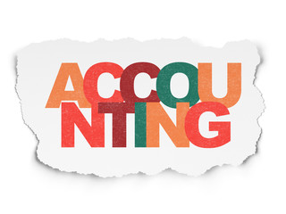Currency concept: Accounting on Torn Paper background