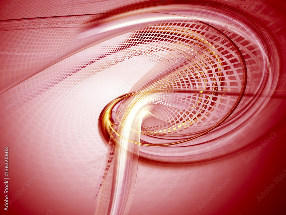 Poster abstract background element. three-dimensional composition of twisted shapes, grids and blurs.scienc