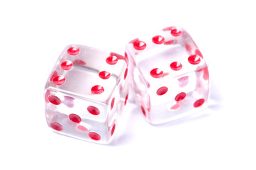 Two transparent dice game