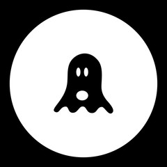 black ghostly ghost simple isolated icon eps10