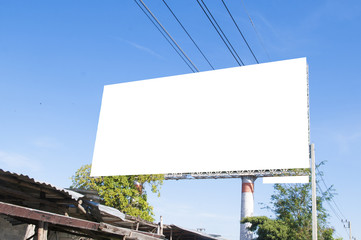Fototapeta premium Blank billboard with white space background for advertisement. 