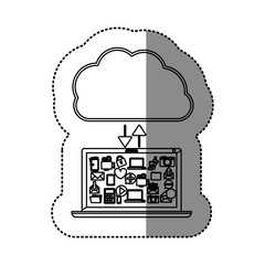 Cloud computing technology icon vector illustration graphic design