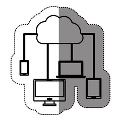 Cloud computing technology icon vector illustration graphic design