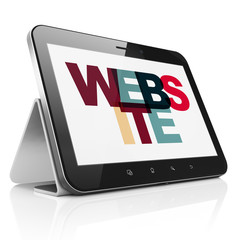 Web development concept: Tablet Computer with Website on  display