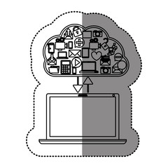 Cloud computing technology icon vector illustration graphic design