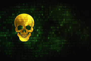 Medicine concept: Scull on digital background