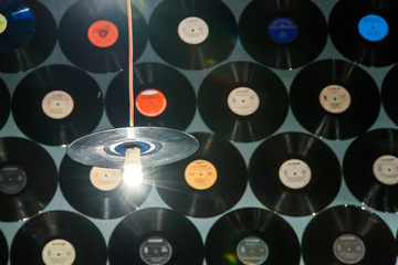 Retro Vinyl Discs On Wall