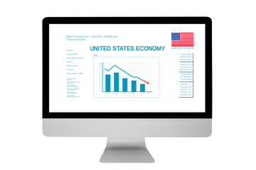 Isolated responsive device displaying state of American economy