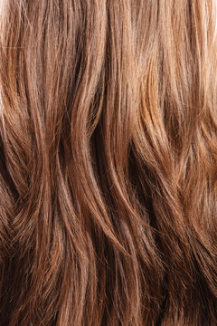 Natural brown hair closeup background