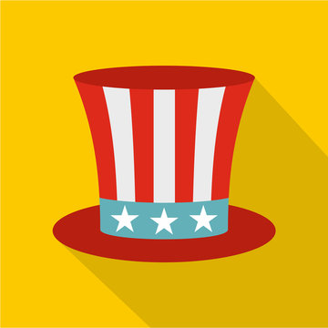 Uncle Sam hat icon , flat style