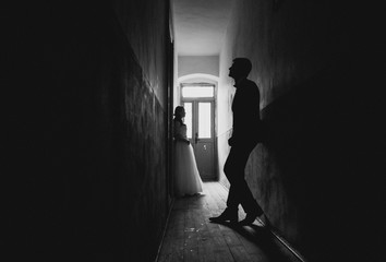 Couple in the hallway of the building